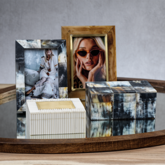 Black Horn Inlaid Storage Box