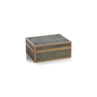 Wood & Shagreen Leather Storage Box