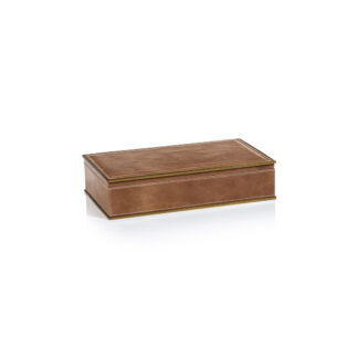 Leather Storage Box with Brass Trim