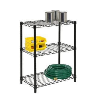 3-Tier Heavy-Duty Adjustable Shelving Unit - Black