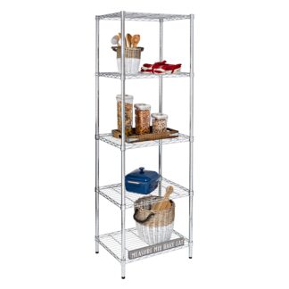 5-Tier Adjustable Shelving Unit with 250-lb Shelf Capacity - Chrome